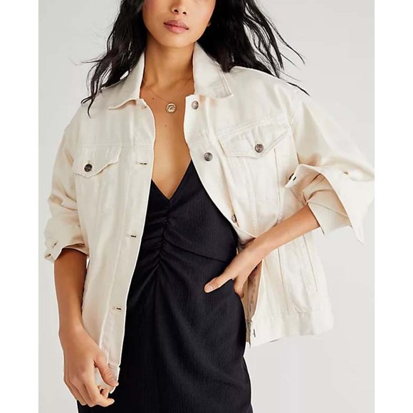 Free People Jolene Trucker Jacket / Ecru - Picture 9 of 14